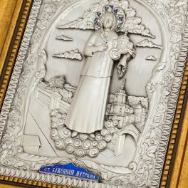 Икона с серебряным покрытием «Блаженная старица Матрона Московская»