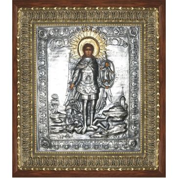 Большая икона с серебром «Святой Архангел Михаил»