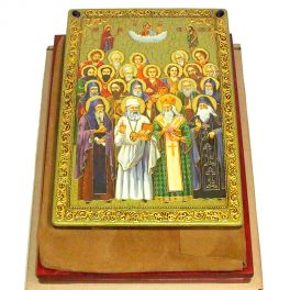 Большая икона «Собор Святых Целителей» в подарочной шкатулке