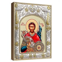Икона в посеребренной раме «Святой благоверный князь Александр Невский», 14х18 см