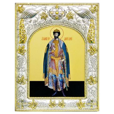 Икона в посеребренной раме «Святой Благоверный Князь Димитрий Донской», 14х18 см