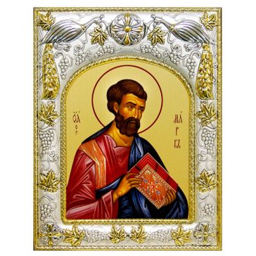 Икона в посеребренной раме «Святой апостол и евангелист Марк», 14х18 см