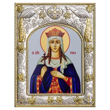 Икона в посеребренной раме «Святая Великомученица Ирина», 14х18 см