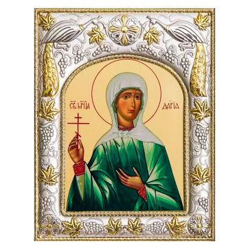 Икона в посеребренной раме «Святая мученица Дария Римская», 14х18 см