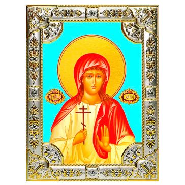 Икона в посеребренной раме «Святая мученица Алла», 18х24 см