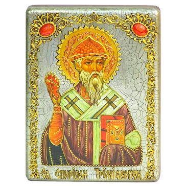 Икона «Святителя Спиридона Тримифунтского» со свидетельством