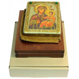 Подарочная икона Божией Матери «Одигитрия Смоленская – Седмиезерная» в шкатулке