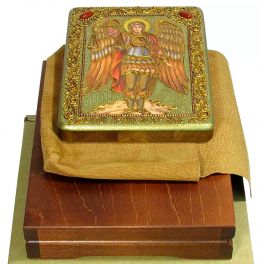 Подарочная икона «Архангел Иеремиил», в деревянной шкатулке, со свидетельством