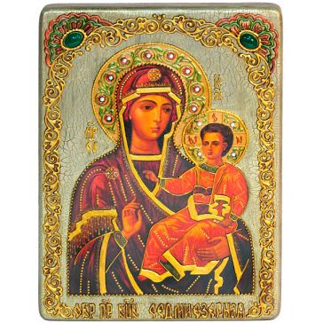 Подарочная икона Богородицы «Одигитрия Смоленская – Седмиезерная» с номерным свидетельством